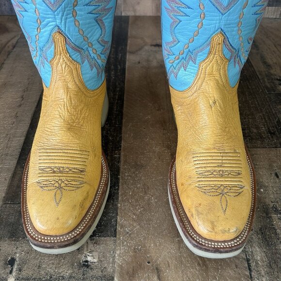 Lucchese 2000 Smooth Ostrich Western Cowboy Boots Womens 7.5 B - Picture 10 of 12